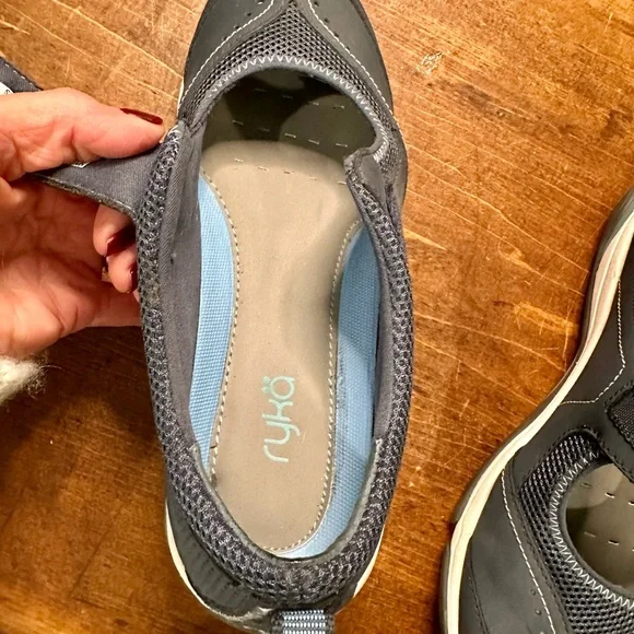 Ryka Charcoal Blue Echo Mary Jane Slip On Walking Sneakers with Strap Shoes - Picture 7 of 10